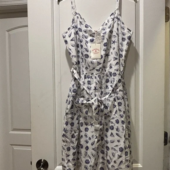 Brooks Brothers White and Blue Cotton Seashell Dress Size 12 Women - Picture 6 of 13